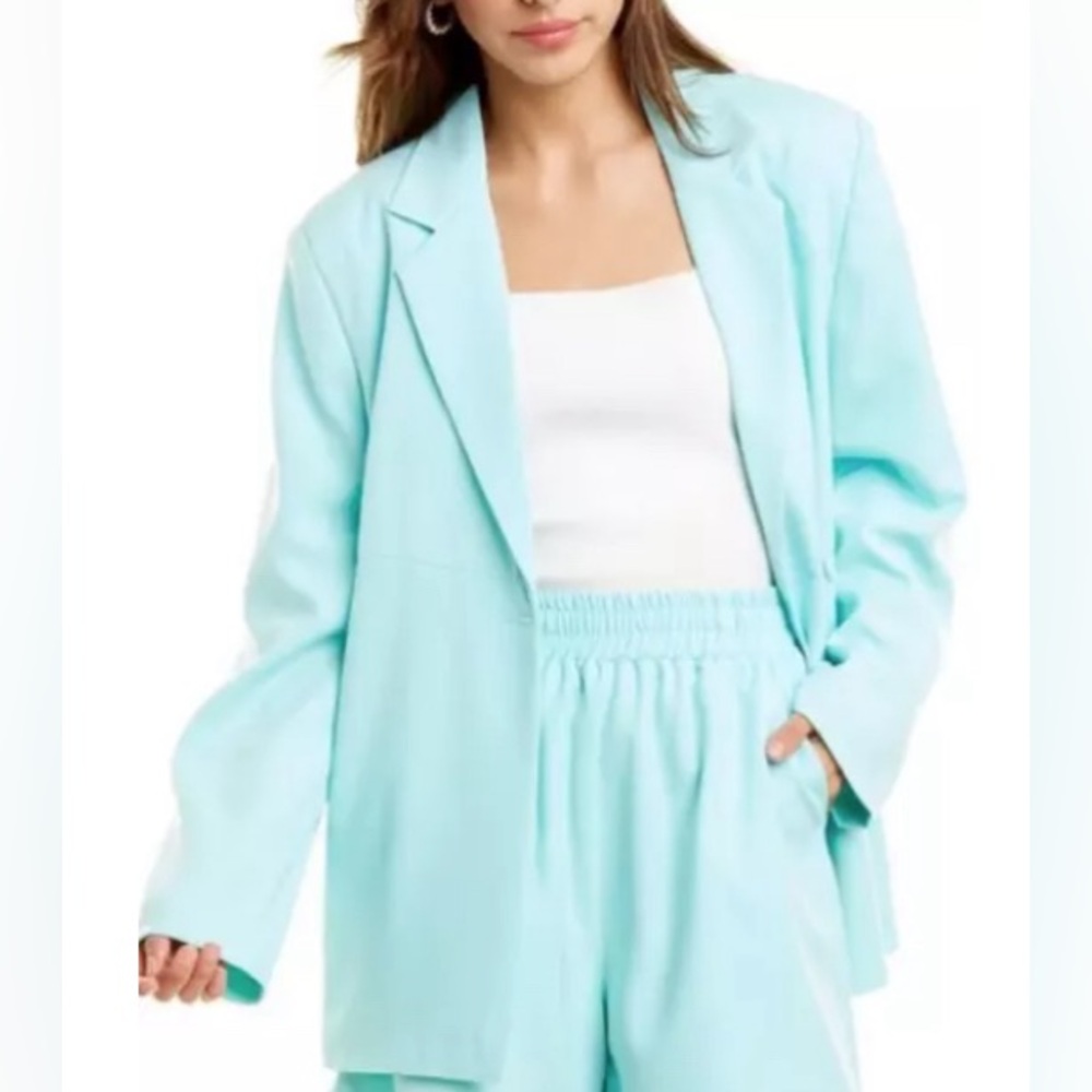 SHORTS ONLY Beulah teal waist band shorts